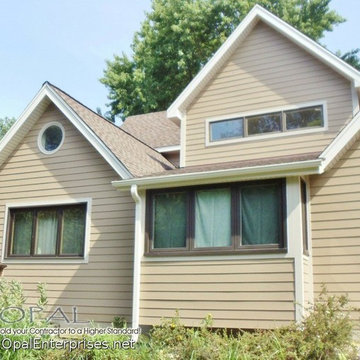Khaki Brown James Hardie Siding with Matching Trim, Soffit, & Gutters