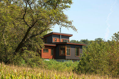 Example of a minimalist exterior home design in Milwaukee