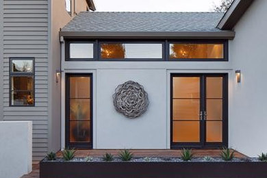 Design ideas for a contemporary house exterior in New York.