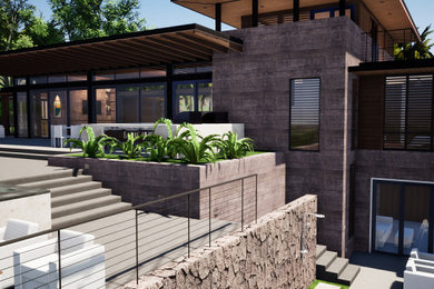 Design ideas for a modern house exterior in Hawaii.