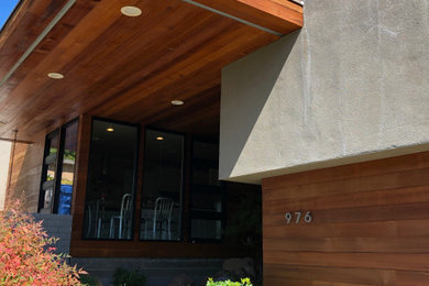 Example of a minimalist gray wood house exterior design in San Francisco