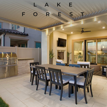 Lake Forest Front Entry Addition and Landscape / Hardscape
