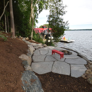 Lake Rosseau Boathouse - Black with Red Roof
