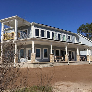 Lakefront home construction during Hurricane Florence