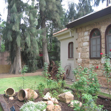 landscaping in an old village in israel
