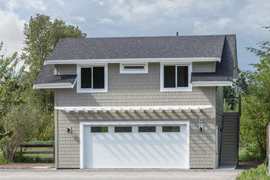 Example of a small beach style garage design in Vancouver