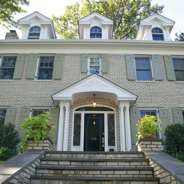 Larchmont Yellow Brick Colonial Exterior