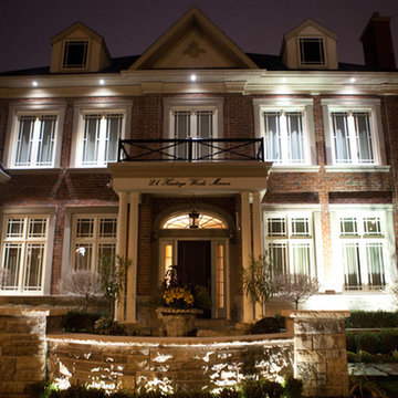 LED Soffit Lighting on a traditional home
