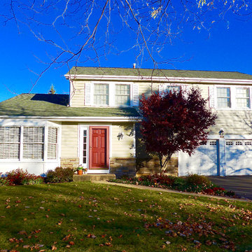 Libertyville, IL Split Level House Taupe Exterior Remodel
