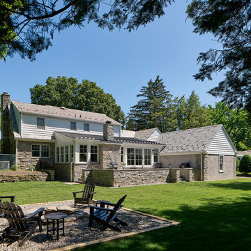 Exterior of family room addition and new patio