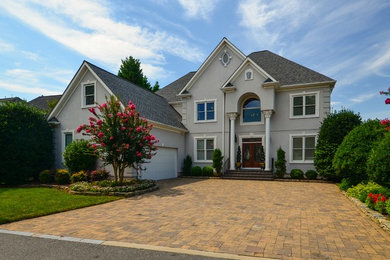 Example of a transitional exterior home design in Charlotte