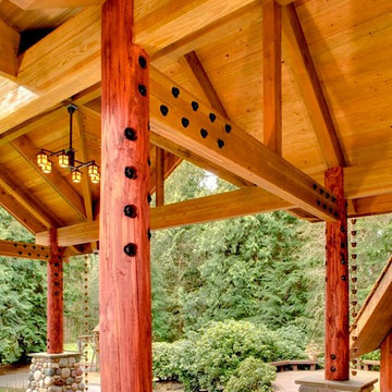 Log Home Covered Entry