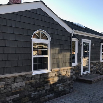 Long Beach Siding - Charcoal Smoke with Sterling Tight Cut Stone & Windows