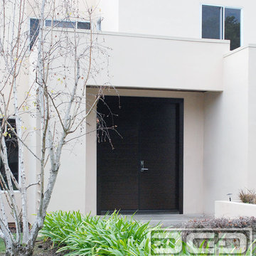 Los Angeles Custom Modern Garage Doors & Matching Entry Door System Project