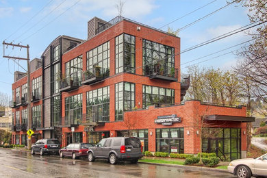 Example of an urban exterior home design in Seattle
