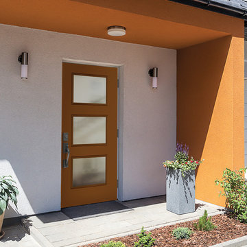 Masonite HD Steel Modern Entry Door in Orange