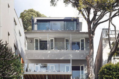 Design ideas for a modern house exterior in Sydney.
