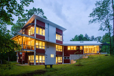 Contemporary exterior home idea in Raleigh