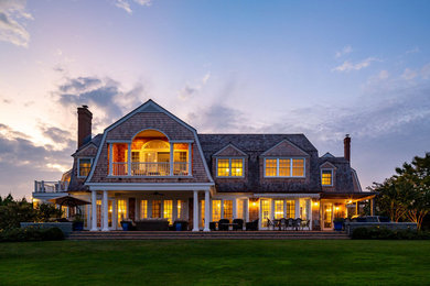 Example of a beach style exterior home design in New York