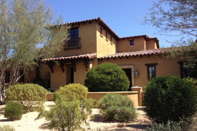 Inspiration for a mediterranean exterior home remodel in Phoenix