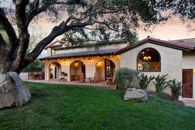 This is an example of a mediterranean house exterior in Santa Barbara.