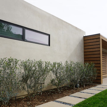 midcentury landscape at modern exterior finishes