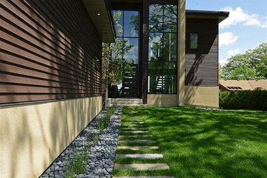 Design ideas for a contemporary house exterior in Minneapolis.