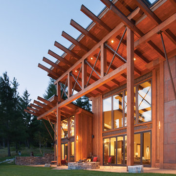 Modern Mountain Timber Frame Home: The Suncadia Residence - Patio