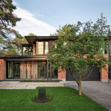 Modern reclaimed red brick house