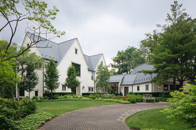 Example of a transitional exterior home design in Chicago