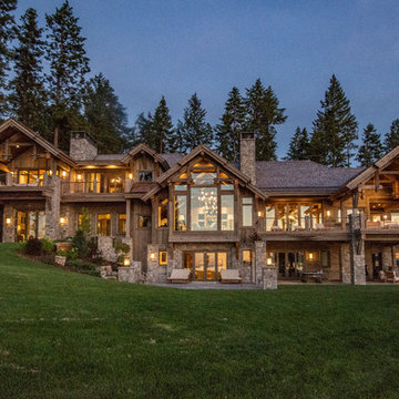 Montana vacation home, natureaged and weathered timbers