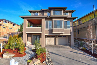 Brown three-story exterior home photo in Seattle