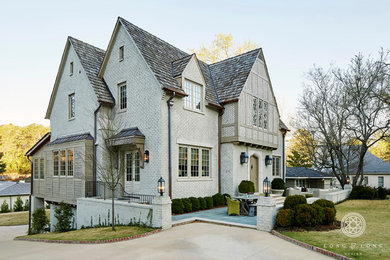 Example of a transitional exterior home design in Birmingham
