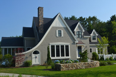 Inspiration for a timeless exterior home remodel in Portland Maine