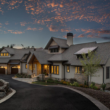 Mountain Contemporary Custom Home - Exterior From Front