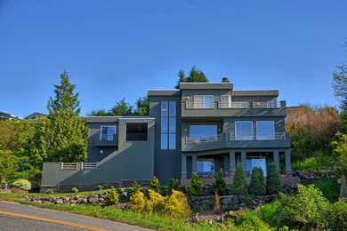 Inspiration for a transitional exterior home remodel in Seattle