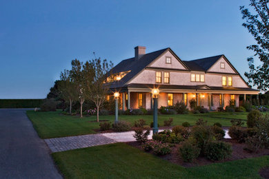 Example of a beach style exterior home design in Boston