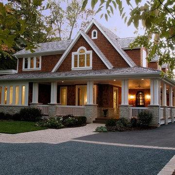 Nantucket Stone and Natural Stain Shingle Style Elegance in Lake Forest