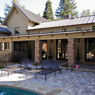 Napa Valley style custom estate home by custom home builder,Saratoga CA