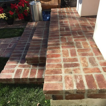New brick landing to match existing entry, La Jolla