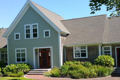 Inspiration for a farmhouse exterior home remodel in Boston