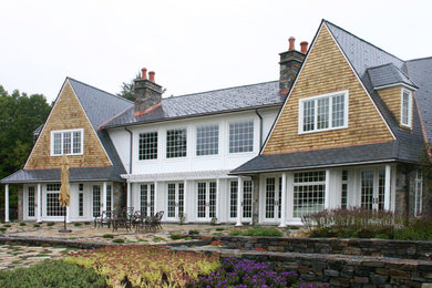 Inspiration for a timeless exterior home remodel in Portland Maine