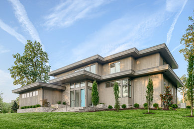 Contemporary house exterior in New York.