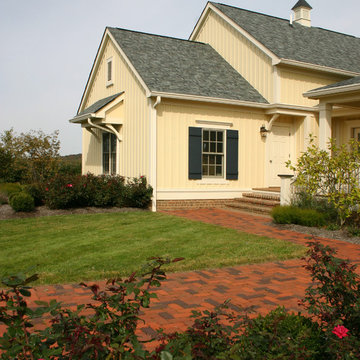 New Old Farmhouse: Brick Pathway leading to front entry