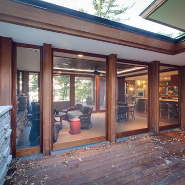 North Lake - Chenequa, WI - Modern Home Sunroom with Lake View and Green Roof