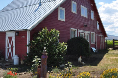 Idées déco pour une façade de maison montagne.