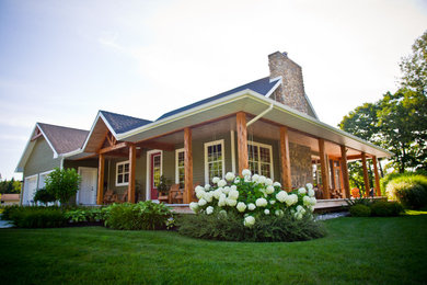 Example of a cottage exterior home design in Other