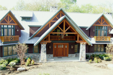 Example of a transitional exterior home design in New York
