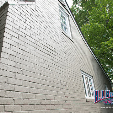 Painting Exterior Brick - before and after