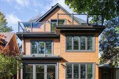 Inspiration for a transitional exterior home remodel in Toronto